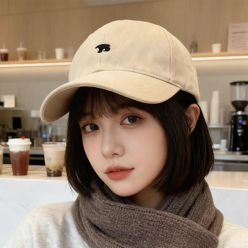 Baseball cap female deep top wide brim showing face small peaked cap big head circumference sun hat male