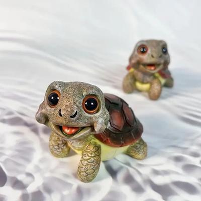 Turtle Statue Garden Mini Figurine Waterproof UV Resistant Mini Size Adorable Turtle Shaped Animal Statue Yard Ornament