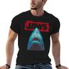 Jaws Distressed Vintage Poster Tshirt High Elasticity Sports Tee Shirt