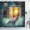 Floral Plant Theme Vintage Shower Curtain Vine Green Leafy Peacock Fabric Bathroom Decorative Shower Curtain With Hook