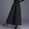 Algodão penugento Acolchoado vintage cintura alta casual solto outono inverno pernas largas Calças Saia Mulheres Soltas Casuais