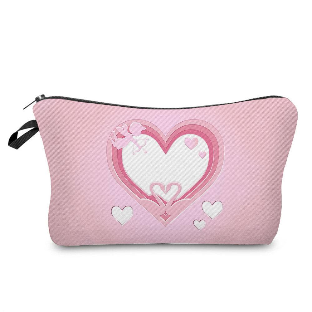 Print Bag Cosmetic Women Love Toiletries Organize Travel Storage Case 6385