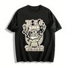 Zombie Burger Graphic Tee Street Style Loose Casual Unisex Short Sleeve Trendy Top Pure Cotton T-shirt