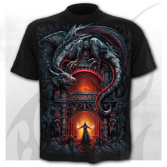 Werewolf Pattern Men's T-Shirts Men's Punk Style 3D Shirts O-neck T-shirt Summer Fashion Tops Boy Clothing Large Size Streetwear