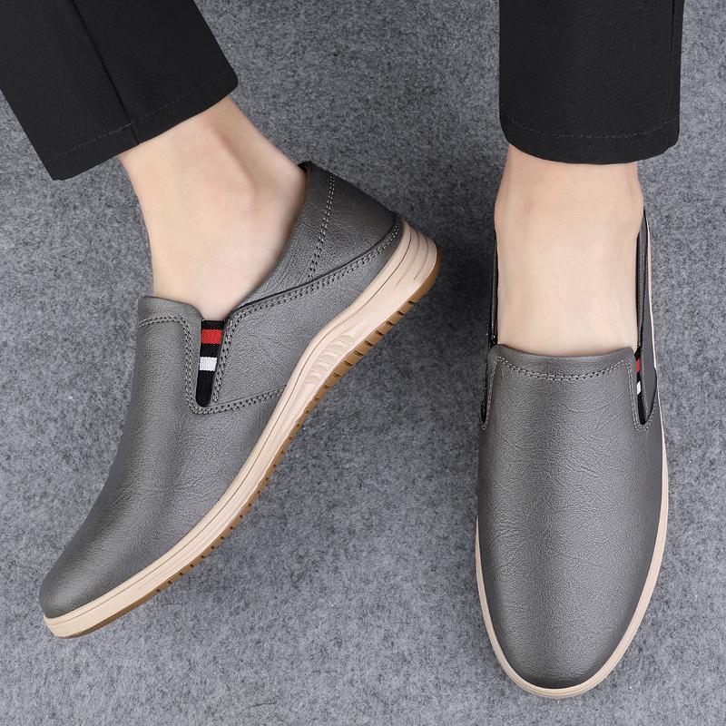Klassiek Merk Heren Leren Casual Schoenen Zachte Zolen Comfortabele Laag Uitgesneden Loafers Bruin Heren Outdoor Rijschoenen Massagezolen