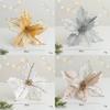 Premium Fabric Christmas Tree Decoration 25cm Garland With Mesh Plush And Shimmering Imitation Flowers