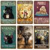 Retro Metallschild mit schwarzer Katze, Poster, lustiges Katzen-Blechschild, Tier-Vintage-Plakette, Heimdekoration, Wandkunst, Pet Shop, Garten, Hund, Bar-Plakette