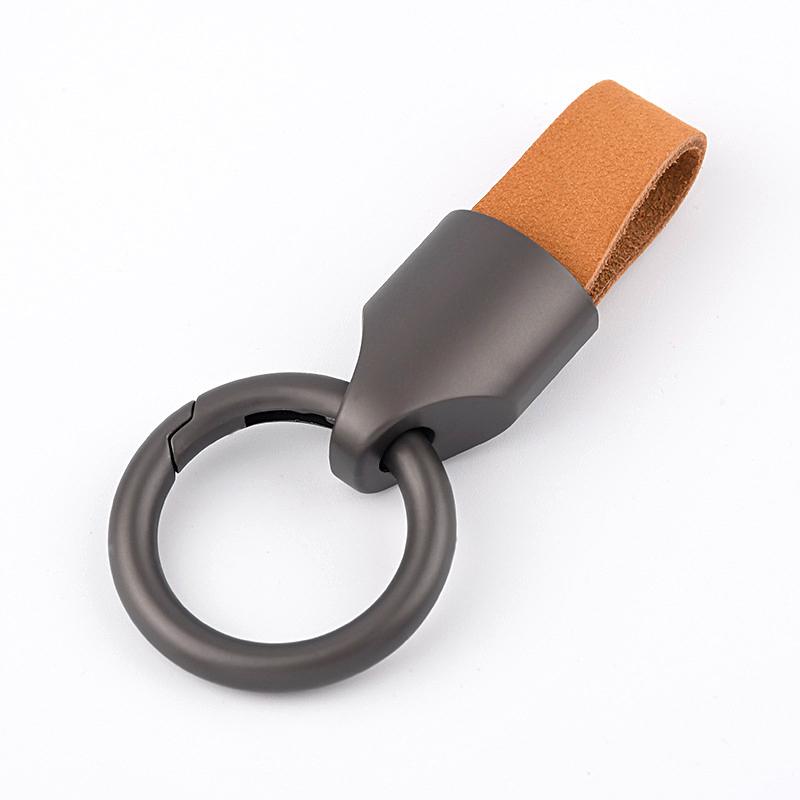 1PC Frosted Creativity Cowhide Metal Ring Gift Ring Key Rings Car Pendant Outdoor Keychain Solid Color