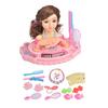 Girls Hair Styling Doll Head Model Pretend Play Makeup Toy with Comb & Accessories Creative Hairdresser Training Tool for Makeup Hairstyle Practice