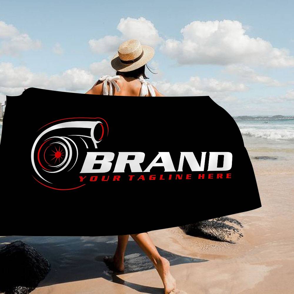 T-Turbo Logo Bath Towel Microfiber Soft Water Absorbing Breathable For Girl Kids Decorative Cartoon Beach Towel