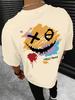 Graffiti Smiley Face Art Print Tee Casual Tops 100 Cotton Unisexs Tshirt Summer Edgy Streetwear Bold Colorful StateUnisext Style
