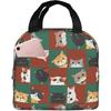 Cat Lunch Bag Kids Cute Insulated Cat Lunch Box for Girls Women Men Reusable Lunch Tote for Office Work Picnic Hiking