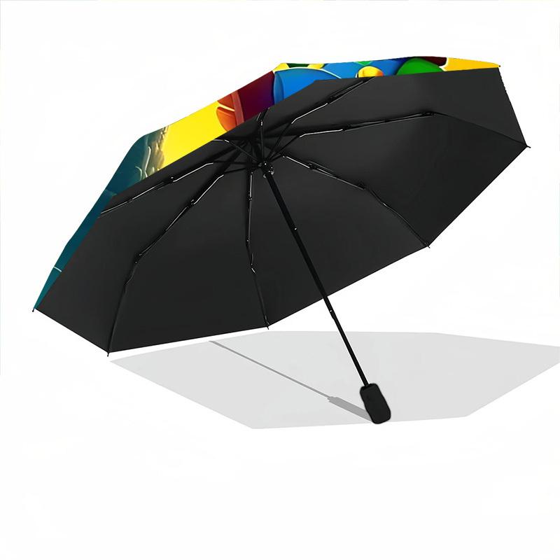 1pc Mario Luigi Automatic Open/Close Folding Umbrella, Windproof 8-Rib Construction, Lightweight Travel Umbrella for Women/Men 48