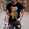 Ashion Gangster Bear Short Sleeve T Shirt Men's Women 3d Print T Shirt Cute Bear Slim T-Shirts