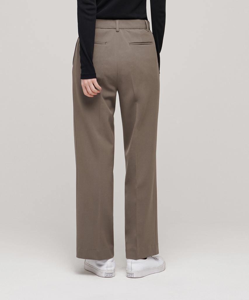 MUSINSA STANDARD WOMAN Women'S Straight Hidden Banding Slacks [Dusty Beige]