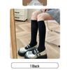 Women's White & Black Japanese Thigh High Silk Stockings - Spring/Summer Velvet Over-the-Knee Socks