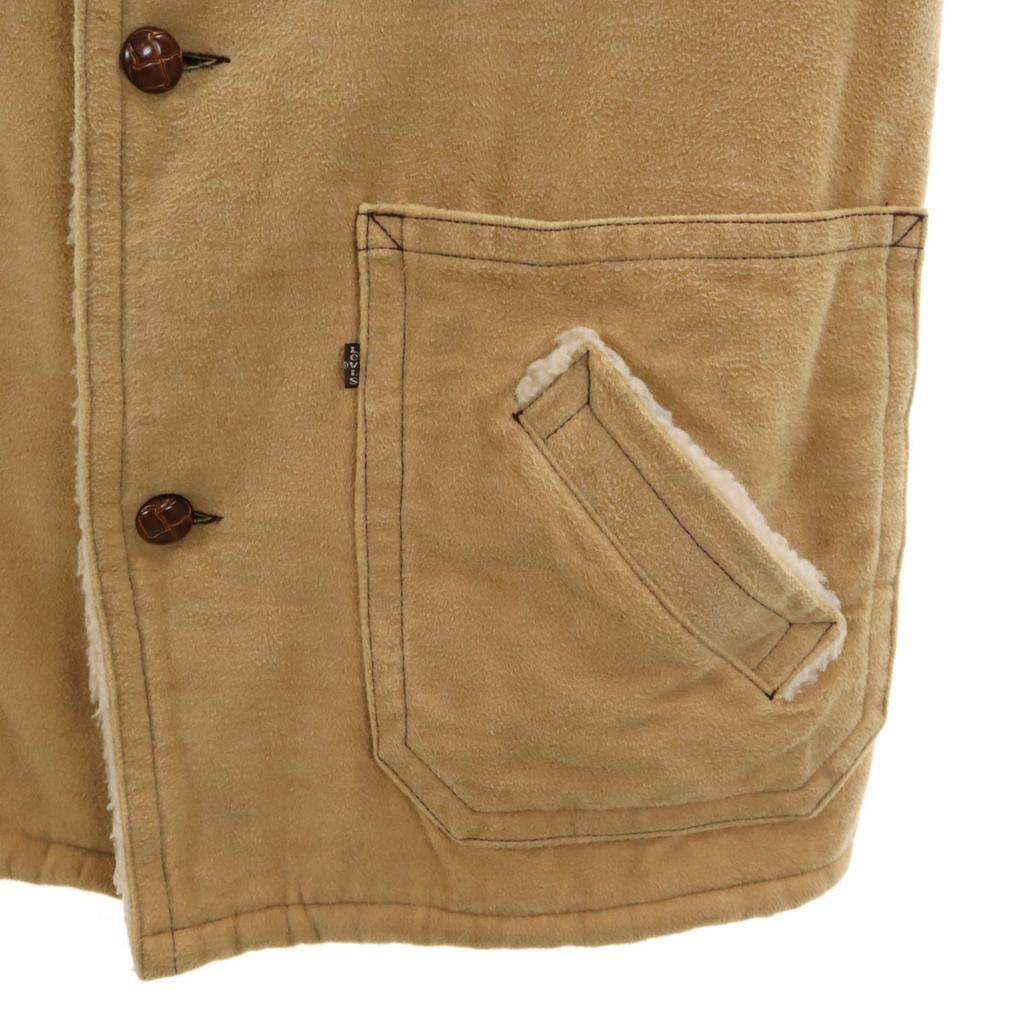 Levi's 70s Made In USA Vintage Lunch Coat L Beige Back Bore Men's Used