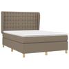 Box Spring Bed with Mattress Taupe 140 X 190 Cm Fabric