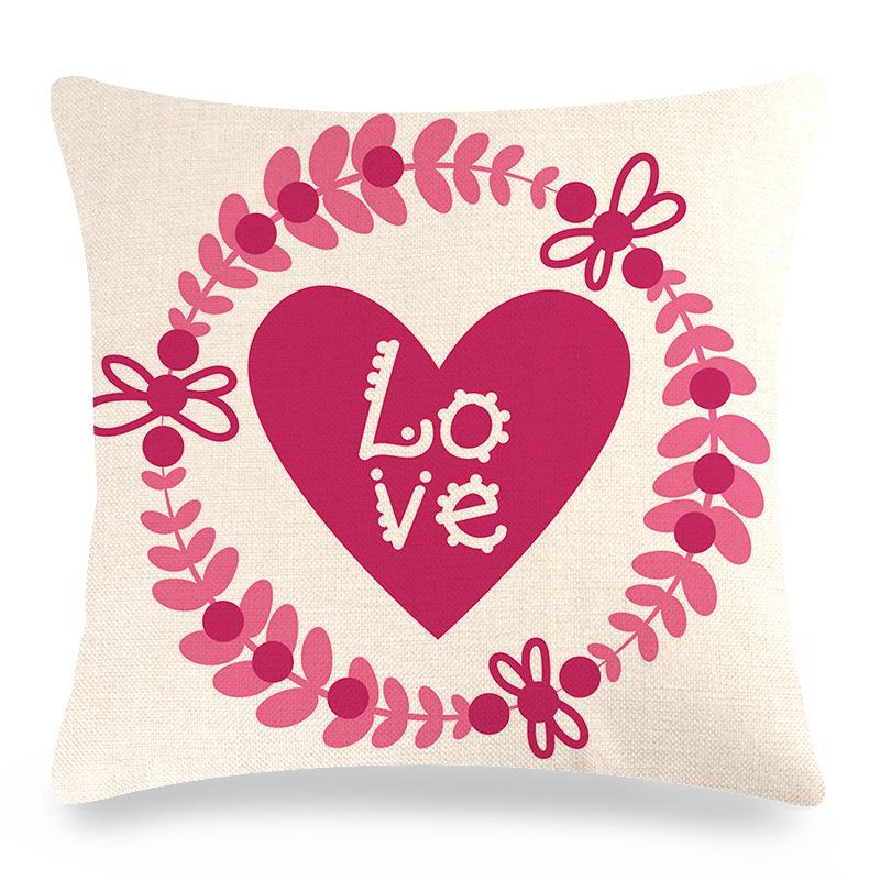 Home Decor Valentine'S Love Themed Decorative Pillow Covers Pattern Cushion Cover Suitable For Sofa Bedroom Car Pillow Cover