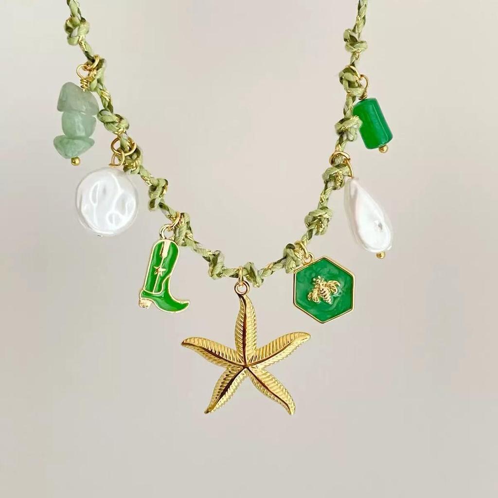 Roestvrij Staal Oceaan Stijl Schelp & Zeester Ketting Armband Set