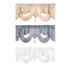 Elegant Wavy Valance with Tassels Accent and Rod Pocket Waterfall Curtain for Enhancing Bedroom or Living Room Ambiances