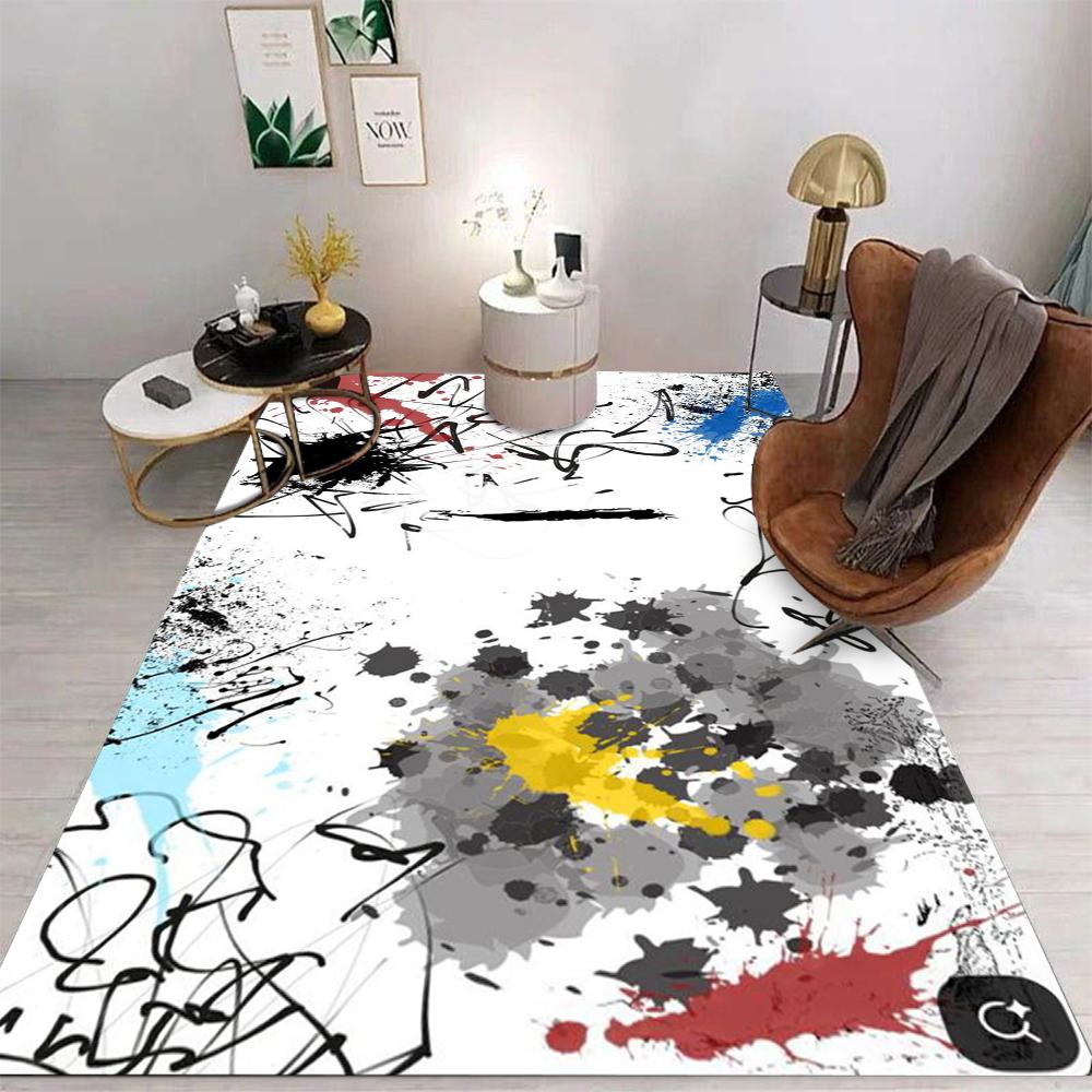 Abstract Paint Splatter Area Rug for Living Room Bedroom Modern Artistic Home Decor Soft Floor Carpet Non Slip Washable Durable