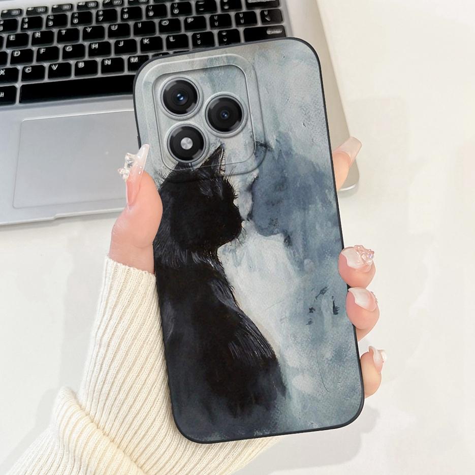 For Honor 400 Lite Case ABR-NX1 Cute Cat Flowers Painted Cover Shockproof Phone Case For Honor400 Lite Honor 400Lite Soft Fundas