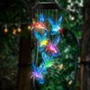 1Pc Hummingbird Wind Chime Lights Outdoor Garden Solar Wind Chimes Color Changing Hummingbird Memorial Wind Chimes Patio Decor