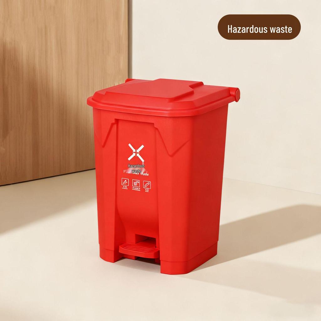 Grote Outdoor Commerciële Plastic Pedaal Vuilnisbak met Deksel voor Keuken en Huis