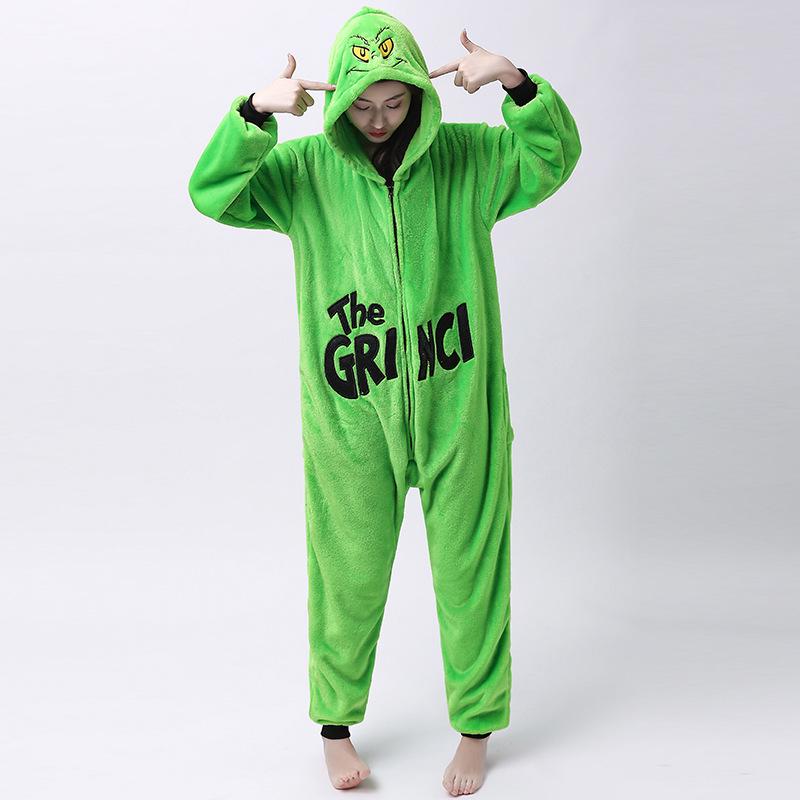 Adult Flannel Reindeer Onesie Pajamas - Thick Winter Homewear