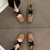 Fashion Shoes Women Cross Cover Elastic Mary Jane Sandals Retro Flats Slip On Ballet Sandalias Ladies Outdoor Spring Summer Autumn