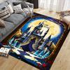 1pc Disney Beauty and the Beast Pattern Carpet Area Rug Non-slip Carpet Hand Washable Floor Mat Suitable For Living Room Bedroom Home Decor