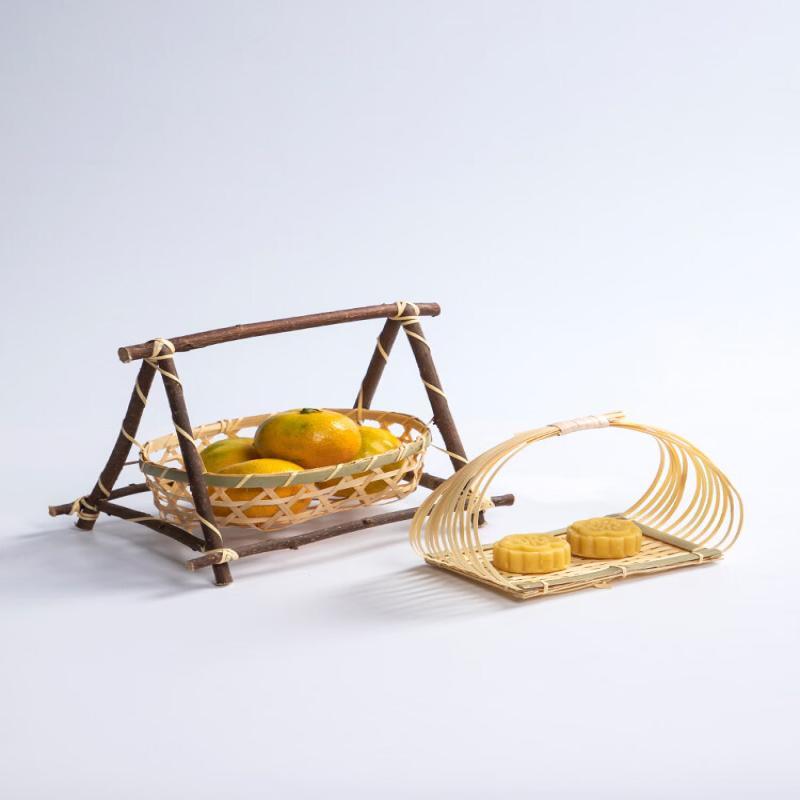 Hand-Woven Bamboo Snack & Fruit Basket