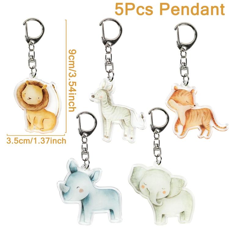 Schlüsselanhänger Dschungeltier Safari Tier Schlüsselanhänger Löwe Giraffe Elefant Schlüsselanhänger Tier Geburtstagsmotto Deko Babyparty