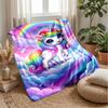 Rainbow Unicorn Clouds Theme Blanket Lightweight Warm Flannel Blanket Decorative Throw Blanket for Home Decoration