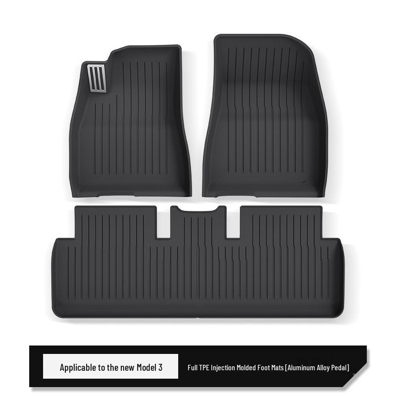 Eco-Friendly TPE Floor Mats for 2023 Tesla Model 3, Injection Molded Pedal Style