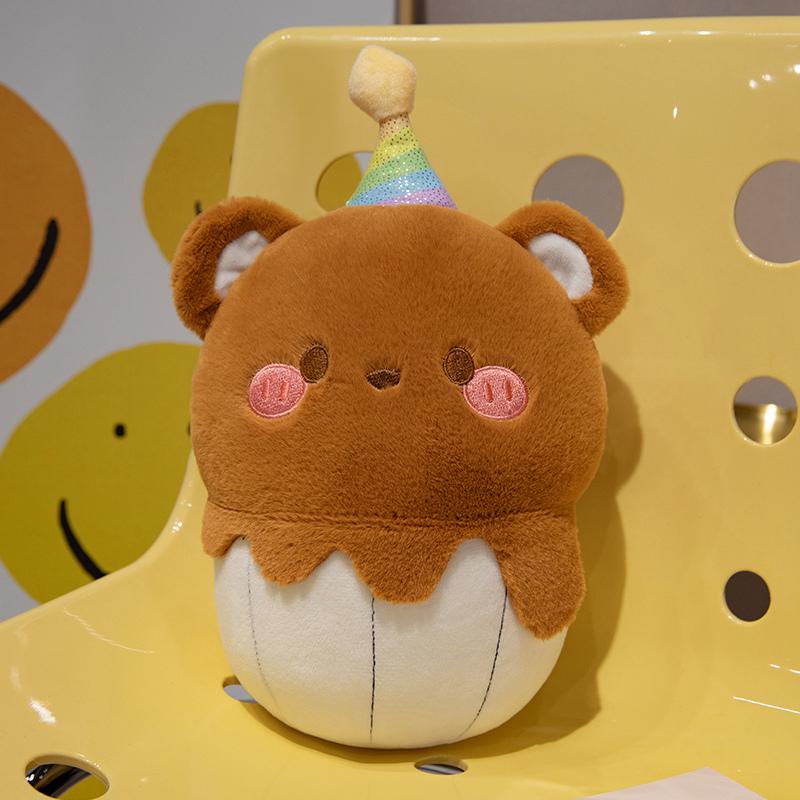 Gâteau Dessin Animé Peluches Peluche Mignon Ours Cochon Chien Bougie d'Anniversaire Gâteau Crème Glacée Snack Décoration de Fête Cadeau de Noël pour Enfants