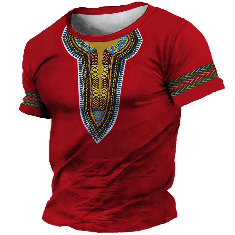African Clothes For Men Dashiki T Shirt Traditional Wear Clothing Short Sleeve Casual Retro Streetwear Vintage Ethnic Style