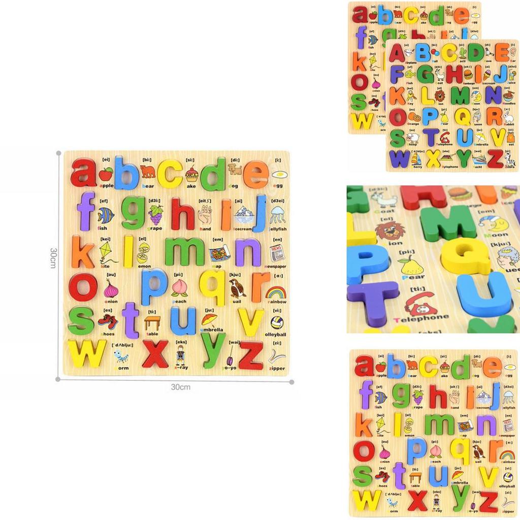 צעצוע עץ איכותי לילדים פאזל אותיות חינוכי מתנה**