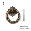Durable Ring Pattern Cabinet Pull Retro Wardrobe Pulls Furniture Knobs Bronze Handles Single Hole