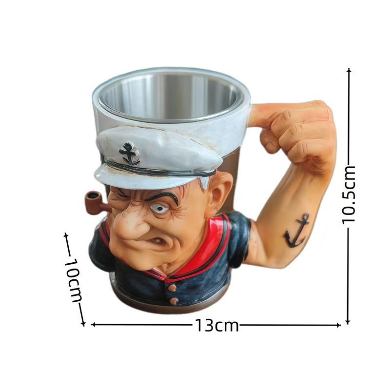 Powerful Water Cup, Creative Water Cup, Popeye Power Mu, Comes with Inner Liner, Pineda Mug, Gift
