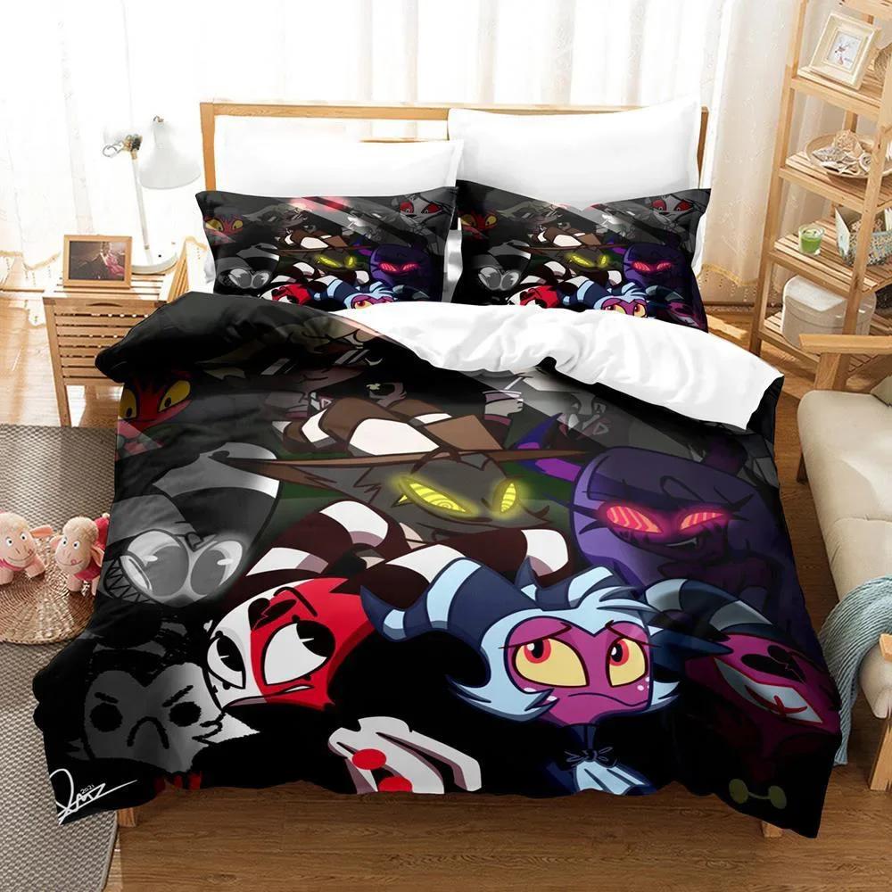3D Printed Helluva Boss Bedding Set Duvet Cover 3Pcs Cover Single Twin Quilt Adult Kids Bedclothes Cover Home Textile