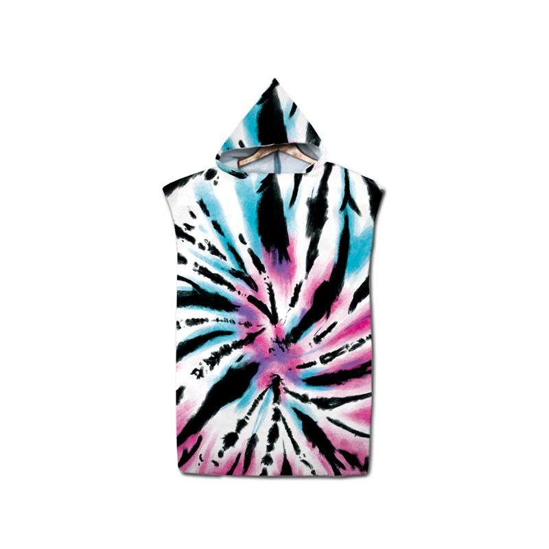 Stylish Patterned Bath Towel Poncho For Swimmers And Beachgoers