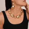 Metal Style Oval Earrings, Necklace, Exaggerated and Simple Collarbone Chain, Light Luxury, High-end Sense Necklace Jewelry for Women