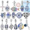 Silve Decorative Charms Bead Elements Rotating Eye Praying Hands Jesus Cross Charm Decorations For Authentic Bracelet Style Pendant Piece Woman