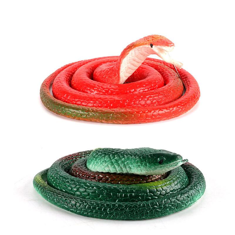 2PCS Simulated Snake Prank Trick Toys Halloween Practical Joke Gadget Props Decoration Fun Scary Tricky Toy Soft Rubber Gift