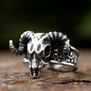Vintage Gothic Goat Head Skull Ring For Men Stainless Steel Lucifer Animal Jewelry Cool Gift For Boys