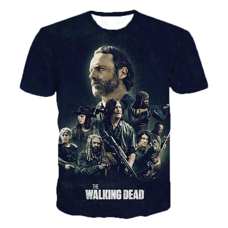 Popular TV Series The Walking Dead 3D Printed T-shirt Summer Men's Clothing Short Sleeve Tops Fashion Horror Oversized Tee Shirt