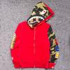 Trendy Shark Camouflage Zip-up Hoodie For Men And Women Featuring Comfortable Cotton Blend Fabric