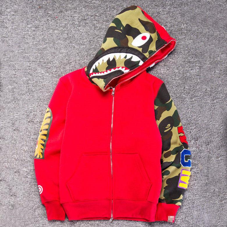 Trendy Shark Camouflage Zip-up Hoodie For Men And Women Featuring Comfortable Cotton Blend Fabric